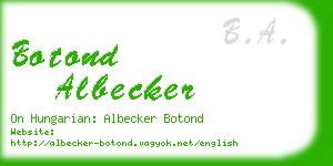 botond albecker business card